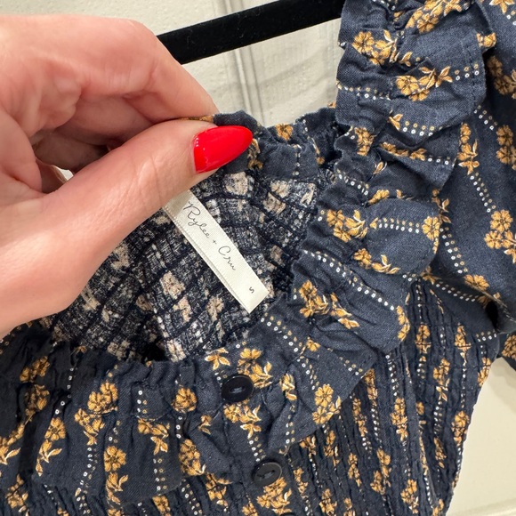 Rylee + Cru Navy and Gold Floral Maxi Dress - Picture 12 of 16